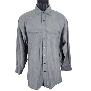 Vintage Gitano Mens Gray Button-Up Dress Casual Shirt M Career Everyday Classic